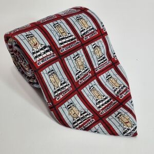Museum Artifacts Jail ThemeMulticolor Men's Silk Neck Tie Criminals in Jail
